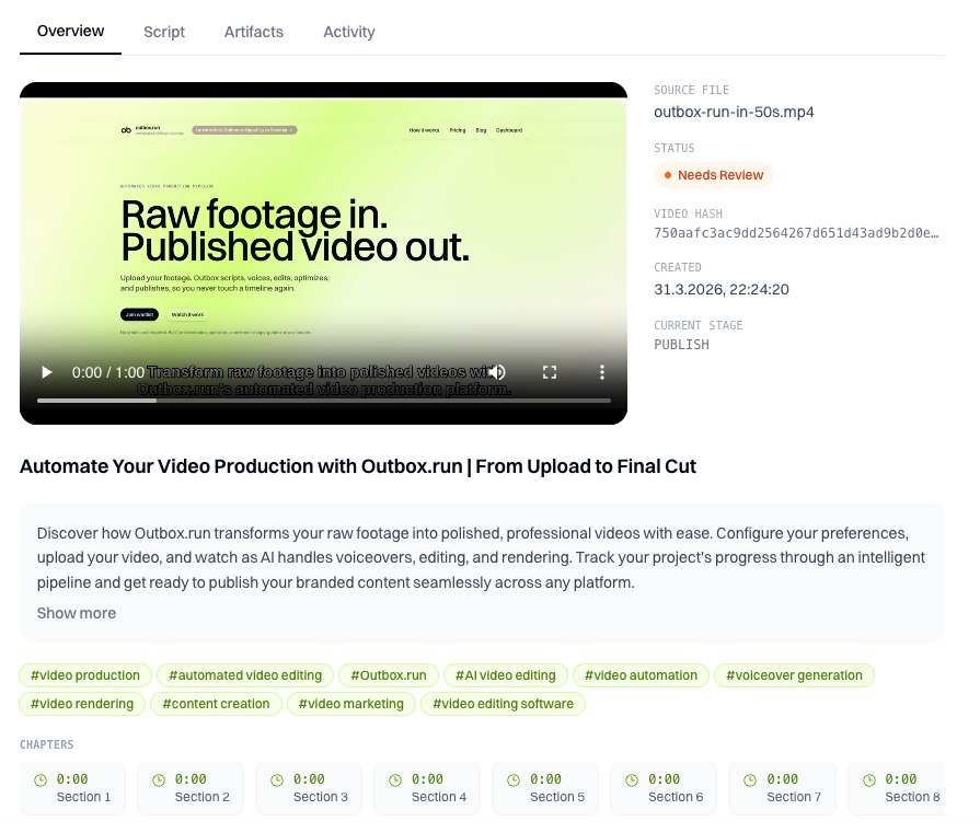 Voiceover and scene pacing
